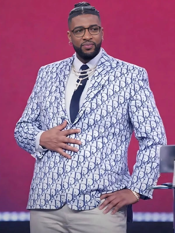 Sleek Christian Dior blazer jacket worn by comedian Druski during his trolling skit with Pastor Michael Todd