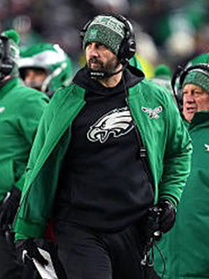 2025 Philadelphia Eagles sideline bomber jacket in Kelly Green designed with Nike styling and everyday comfort