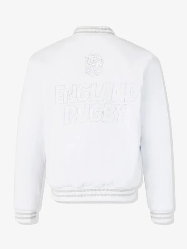 White England Rugby x Undefeated x Castore bomber jacket featuring clean panel design and structured athletic fit