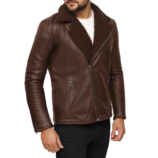 Ezekiel Brown Shearling Leather Jacket