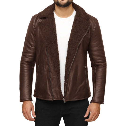 Ezekiel Brown Shearling Leather Jacket