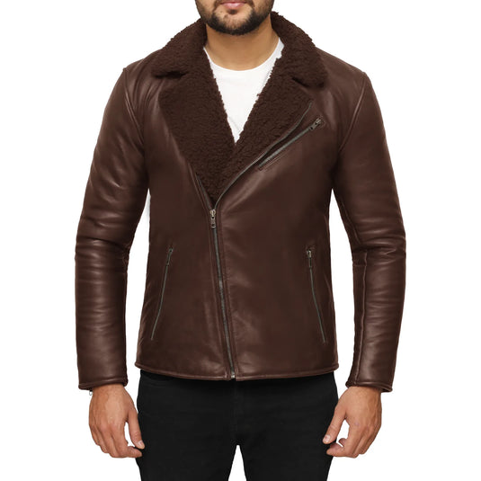 Ezekiel Brown Shearling Leather Jacket