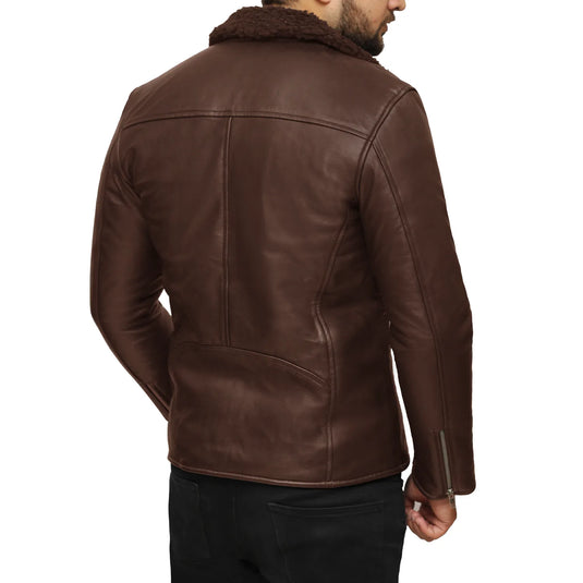 Ezekiel Brown Shearling Leather Jacket