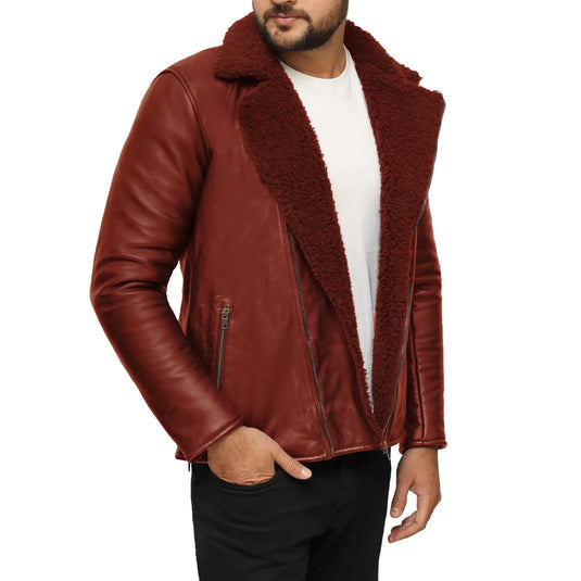 Ezekiel Tan Brown Shearling Leather Jacket