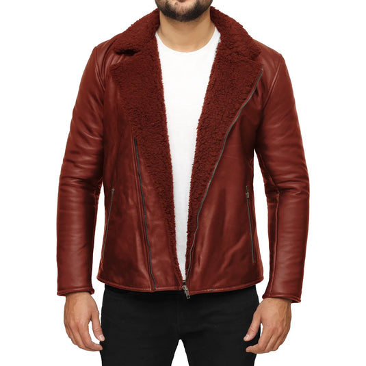 Ezekiel Tan Brown Shearling Leather Jacket