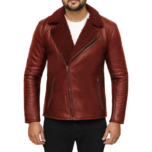 Ezekiel Tan Brown Shearling Leather Jacket