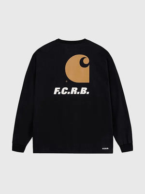 F.C. Real Bristol Carhartt WIP 2026 black short sleeve t-shirt recreated with chest pocket and clean, understated design