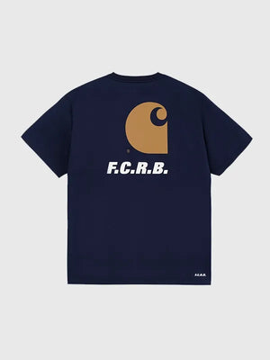 Recreated F.C. Real Bristol x Carhartt WIP 2026 blue pocket short sleeve t-shirt for men and women with clean graphic detailing