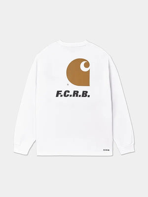 Recreated F.C. Real Bristol x Carhartt WIP white pocket t-shirt with smooth texture and everyday casual styling