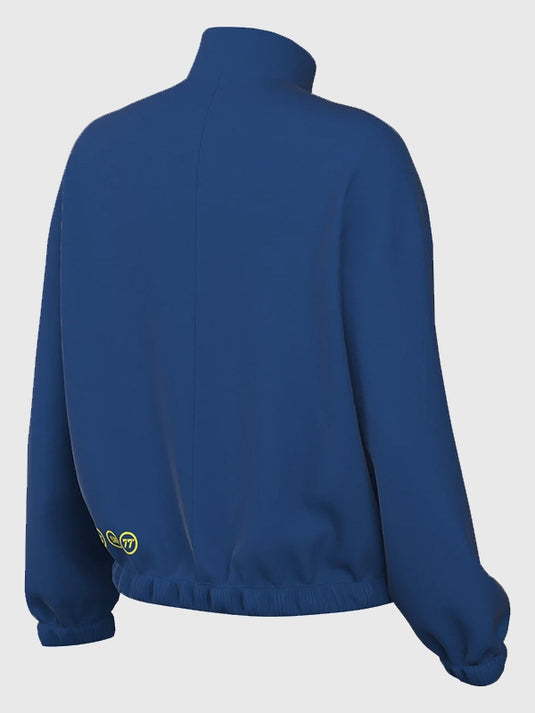 Recreated FC Barcelona Nike jacket in blue designed for everyday comfort and clean sportswear appeal