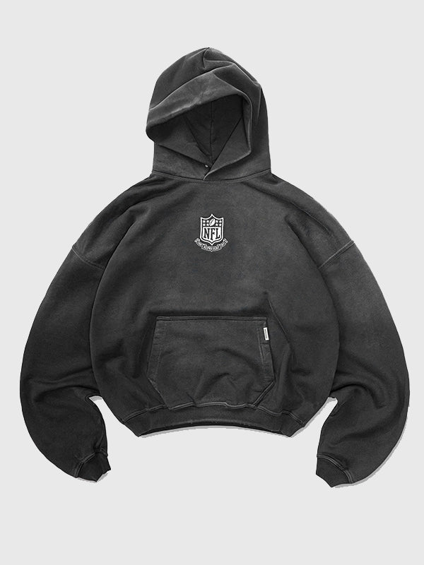 Fanatics x Represent 2026 Shield Black Fleece Pullover Hoodie featuring premium heavyweight fabric and bold shield-inspired graphic detailing