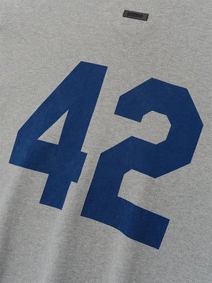 Grey Essentials Fear of God Jackie Robinson Day Merch Oversized T-Shirt designed with clean front graphics and breathable construction