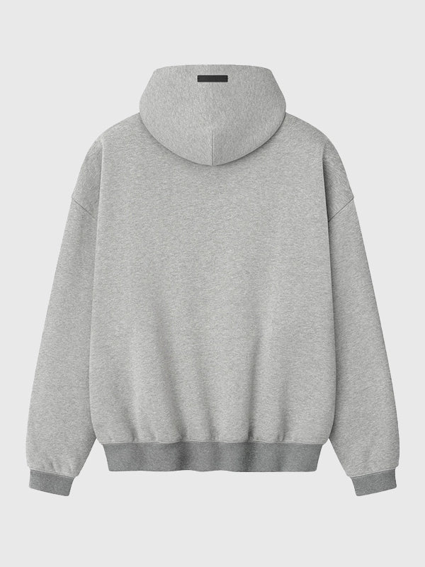 Grey Fear of God x London Game 90s hoodie crafted in soft fleece, featuring bold retro graphics and a relaxed silhouette