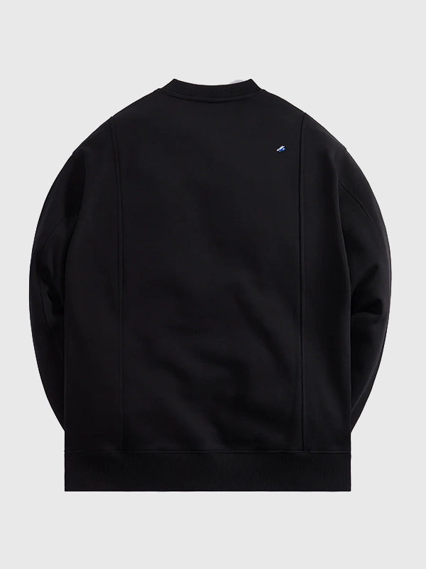 RECREATED Kith x ADER error 2026 Semi-Oversized Black Sweatshirt showcasing a soft fleece build with contemporary layered street aesthetics