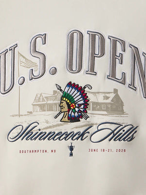 Recreated UNRL 126th U.S. Open 2026 white pullover hoodie with smooth texture and classic everyday comfort fit