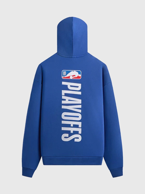 RECREATED Knicks fleece pullover hoodie from Giorgio Armani x Kith 2026 Playoffs collection, designed with cozy interior, clean finish, and modern oversized silhouette