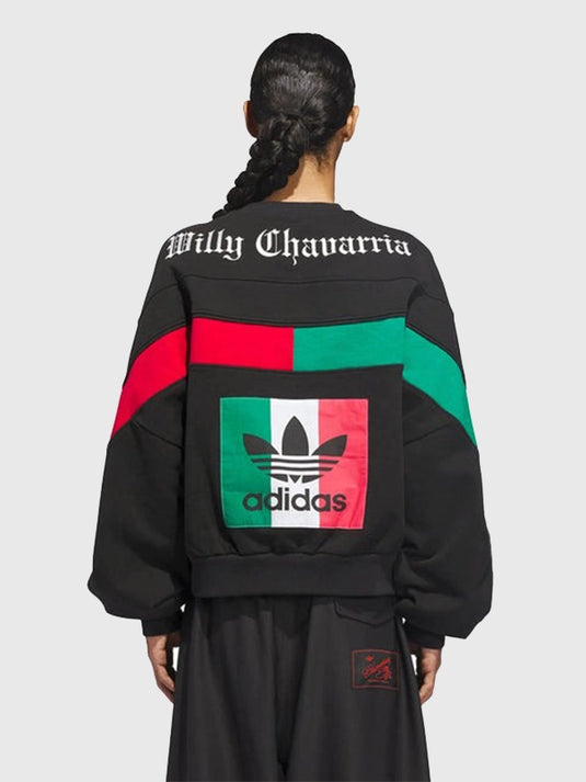 2025 Chicano women’s oversized sweatshirt in black recreated from Adidas x Willy Chavarria with a bold yet minimal aesthetic