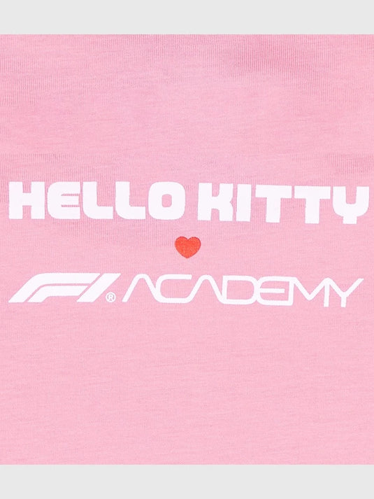 Recreation Pink Formula 1 Academy Hello Kitty Tee showcasing vibrant front logo.