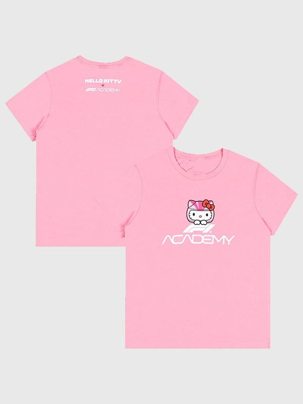 Recreation Formula 1 Academy Hello Kitty Pink T-Shirt with bold logo on front.