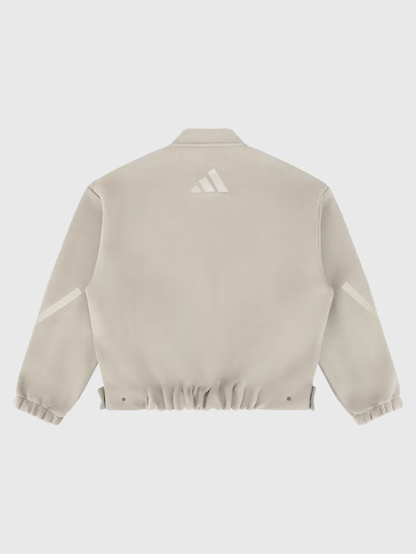 Recreated Adidas x Entire Studios Z.N.E. beige bomber jacket with refined silhouette and understated streetwear appeal
