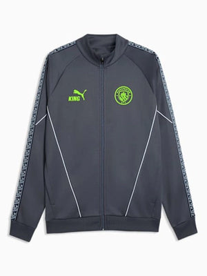 Recreation grey Puma Manchester City full-zip track jacket designed for casual wear and matchday styling