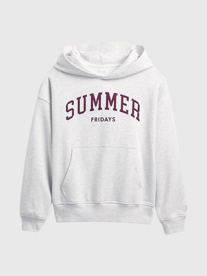 Grey fleece pullover hoodie recreated from the Gap x Summer Fridays collaboration featuring an oversized relaxed fit