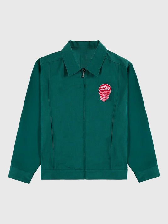 Golf Wang x Marty Supreme 2025 Wally Work Jacket in green featuring a structured workwear fit and durable outerwear construction
