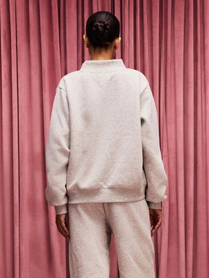Grey RECREATED Parke Valentine’s 2026 drop varsity sweatshirt with a structured silhouette and cozy feel