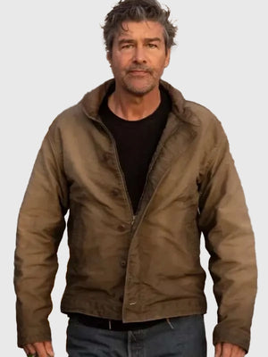 RECREATED Kyle Chandler as Hal Jordan Lanterns 2026 Brown Cotton Jacket with a sturdy cotton build and timeless utility-style design