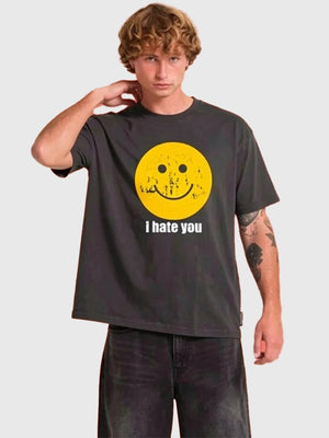 Recreated SNL 51 Harry Styles I Hate You tee in black combining minimal graphic style with unisex comfort