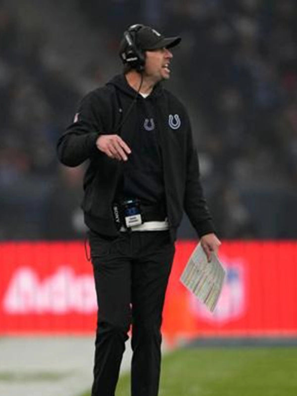 Black Indianapolis Colts 2025 bomber jacket crafted for comfort and athletic performance.