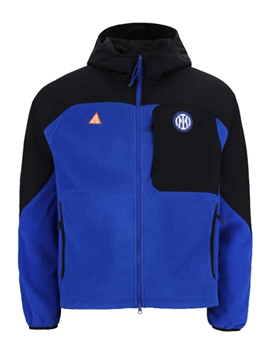RECREATED Inter Milan x Nike ACG jacket in blue and black offering a clean balance of sport and utility styling