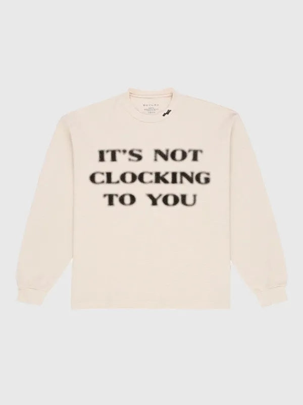 Recreated Skylrk statement thermal crewneck sweatshirt with smooth texture and relaxed everyday fit