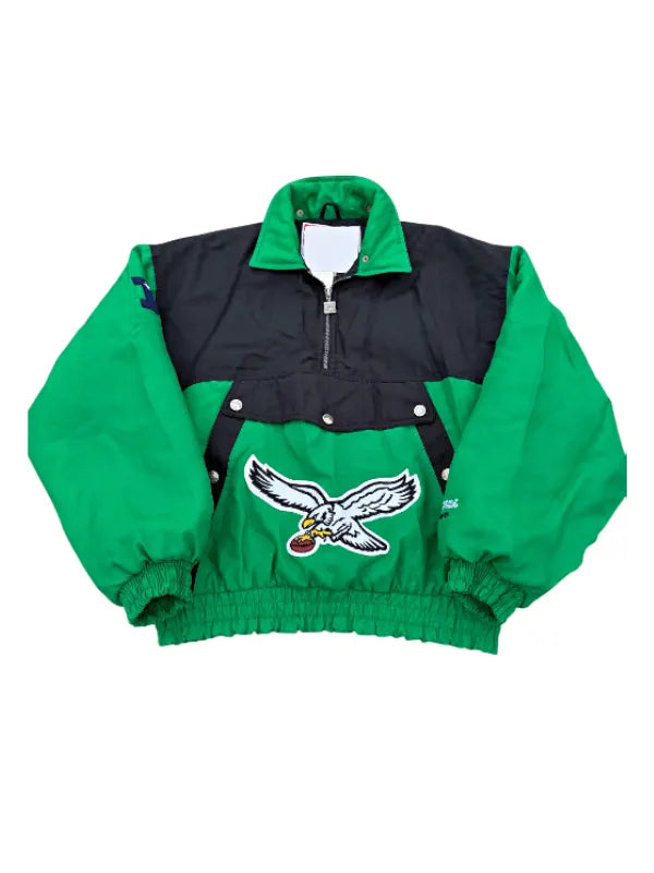 Philadelphia Eagles Campri anorak jacket inspired by Jalen Hurts featuring a pullover outerwear design