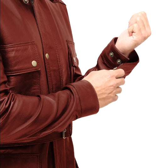 Jeremiah 3/4 Length Tan Brown Leather Jacket