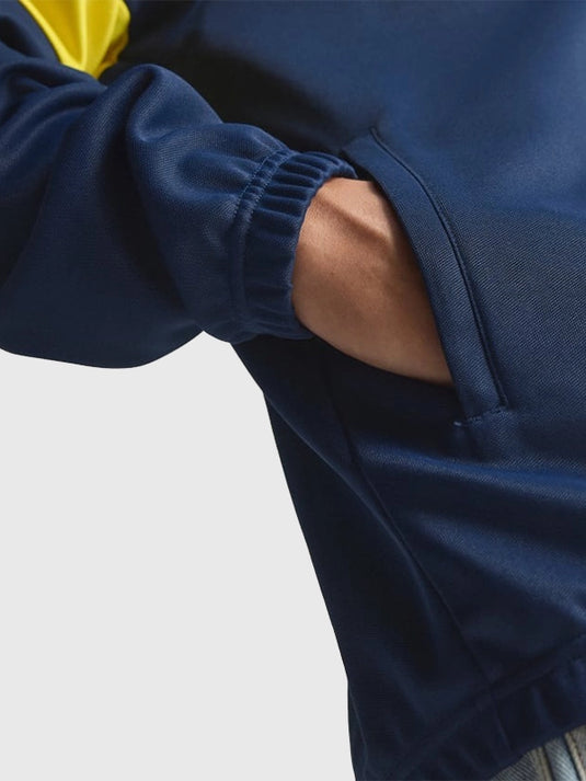 Unisex Arsenal FC Adidas Navy LFSTLR Track Jacket recreated for sporty everyday style.