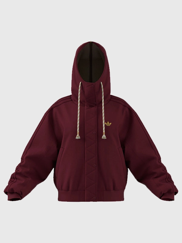 Brown corduroy padded jacket recreated from the Adidas LNY SS26 design with a refined seasonal look