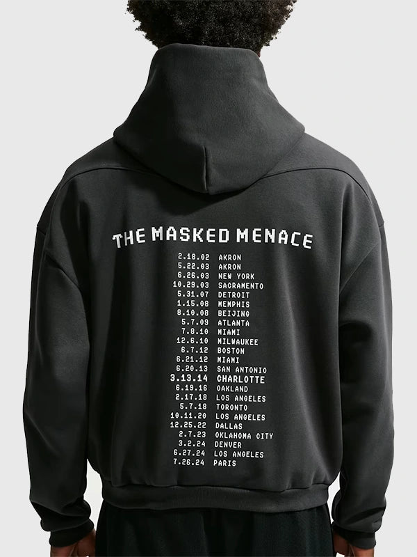 RECREATED Nike LeBron James Masked Menace Black Fleece Pullover Hoodie designed with cozy fleece construction and a modern athletic streetwear silhouette