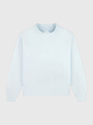 Parke 2026 classic mockneck fleece sweatshirt in light blue designed for clean casual styling