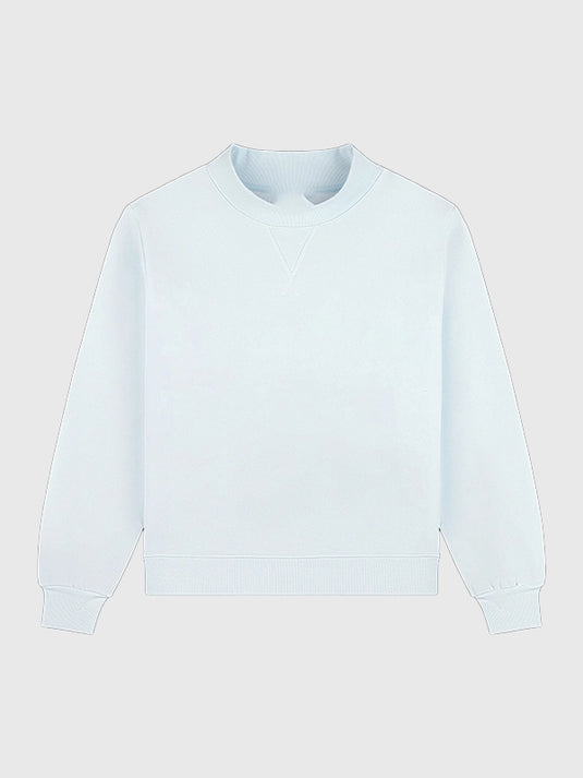 Parke 2026 classic mockneck fleece sweatshirt in light blue designed for clean casual styling