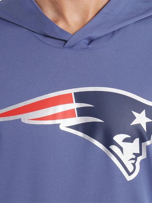 Patriots 2025 blue Rivalries hoodie T-shirt offering a sporty Nike look with a comfortable hooded build.