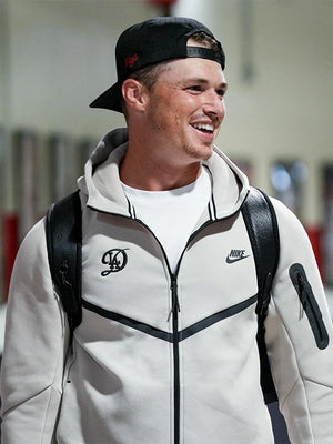 Nike Tech Fleece Windrunner Los Angeles Dodgers 2026 jacket recreated in grey with soft interior and versatile outerwear appeal