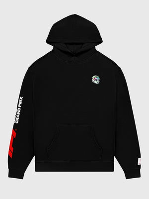 Malbon x Formula 1 2026 Miami Grand Prix Fesque Pit Sketch Hoodie featuring detailed pit lane-inspired graphics and soft fleece construction
