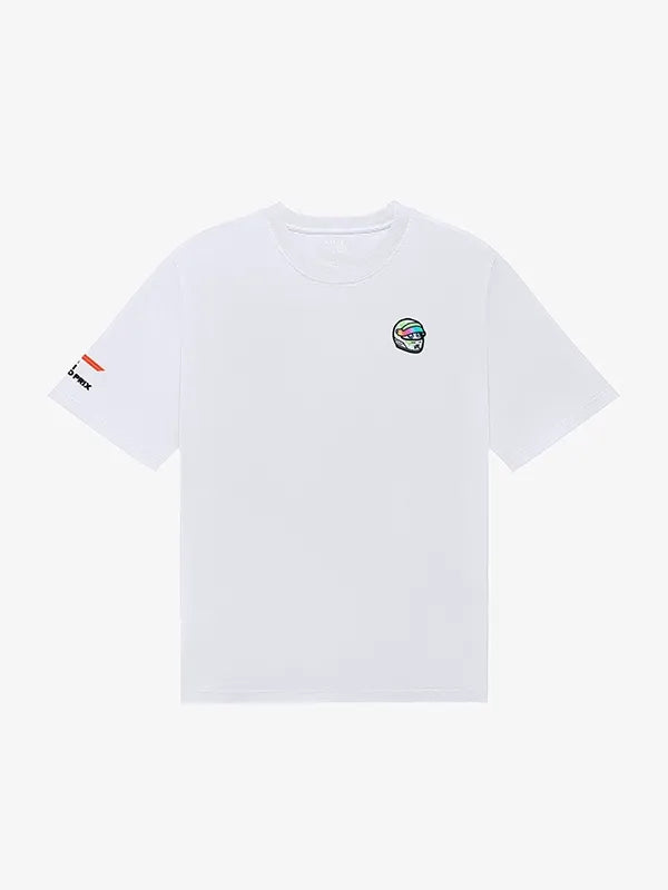 2026 Miami Grand Prix Malbon Formula 1 Bermuda Pit Sketch Tee designed with relaxed fit and clean graphic front detailing