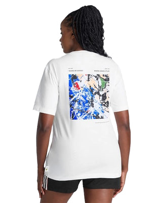 White RECREATED Adidas Manchester United x Stone Roses 2026 unisex t-shirt featuring iconic crossover design