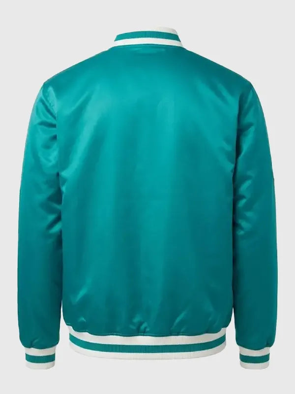RECREATED Michelle Villafuerte Mariners Hello Kitty Green Bomber Jacket combining structured design with playful streetwear styling