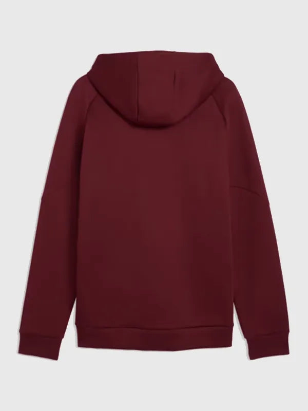 RECREATED Maroon Portugal Puma PUMATECH Full-Zip Hoodie crafted from smooth fabric with a clean training-inspired profile