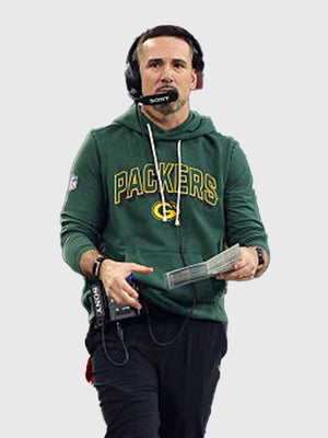 Recreation Matt LaFleur Packers pullover sleeveless hoodie designed for lightweight sideline-style wear