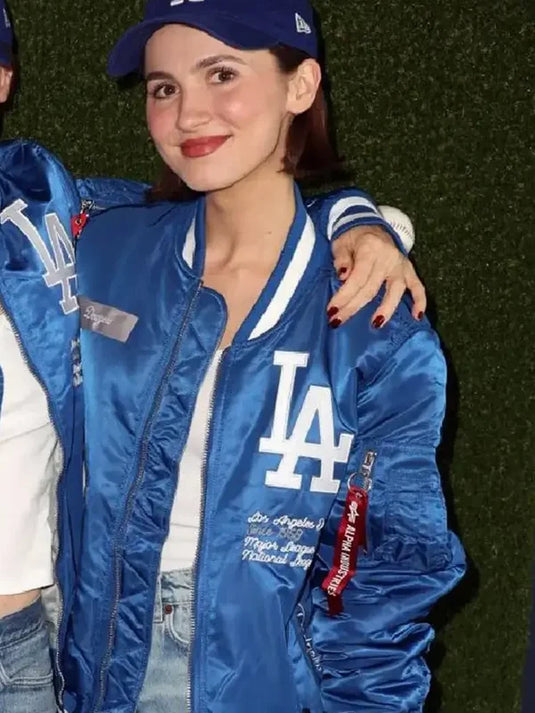 Blue LA Dodgers 2025 World Series Jacket recreated from Maude Apatow’s look with signature details.