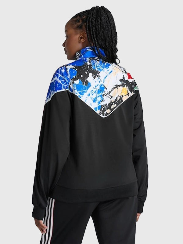 RECREATED Manchester United Stone Roses x Adidas 2026 track jacket crafted in black for unisex wear